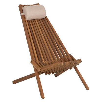 Lounge Chair With Head Cushion Folding Shigan Hm6530 Acacia Wood 56.5x83x87hcm.