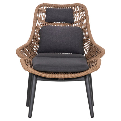 Lounge Chair With Footrest Remvazzo Hm6561.01 Aluminum In Grey--wicker 90x85x96hcm.