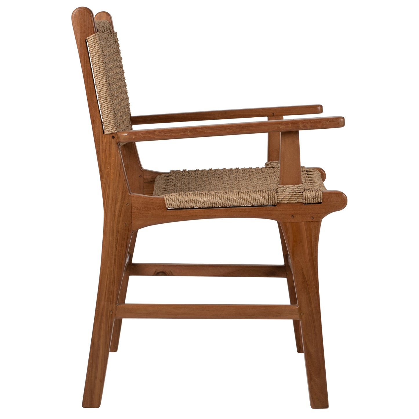 Armchair Solid Teak Natural Color Knitted Rattan Rope 54Χ58Χ88hcm.hm9385.01