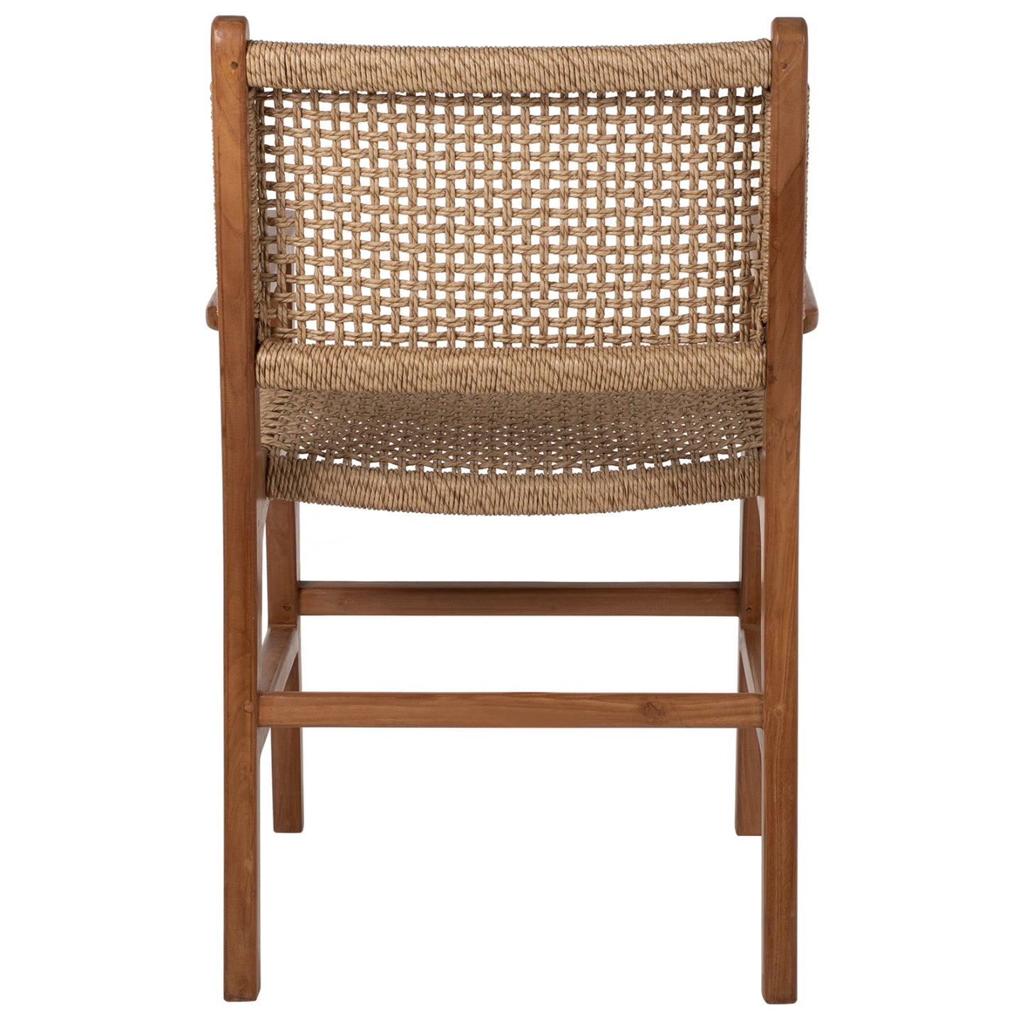 Armchair Solid Teak Natural Color Knitted Rattan Rope 54Χ58Χ88hcm.hm9385.01
