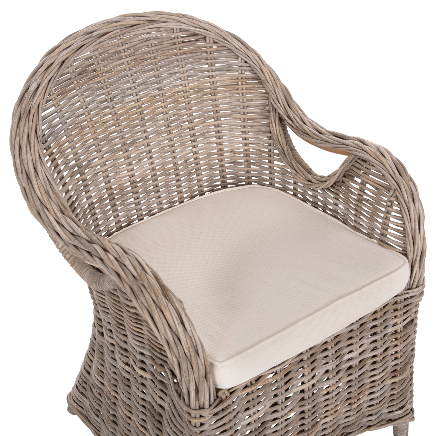 Armchair Keyla Hm9536 Brown Rattan-ecru Cushion 63x65x87hcm.