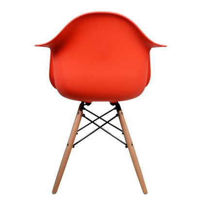 Armchair With Wooden Legs And Red Seat Mirto Hm005.04 64x60x81 Cm