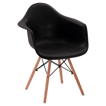 Armchair With Wooden Legs And Black Seat Mirto Hm005.02 64x60x81 Cm