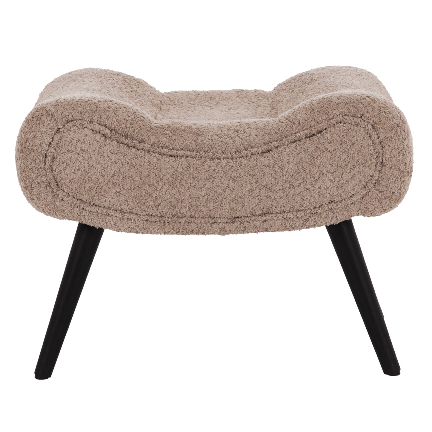 Lounge Armchair With Footrest Brym Hm10929.08 Brownish Beige Boucle-black Legs 80x95x95hcm.