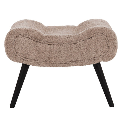 Lounge Armchair With Footrest Brym Hm10929.08 Brownish Beige Boucle-black Legs 80x95x95hcm.