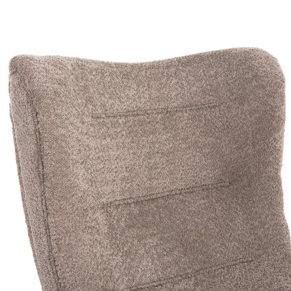 Lounge Armchair With Footrest Brym Hm10929.08 Brownish Beige Boucle-black Legs 80x95x95hcm.
