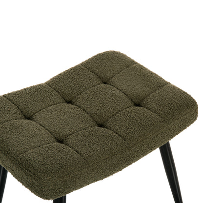 Armchair Crawley With Footstool Hm8918.23 Cypress Green Boucle Fabric-black Metal Legs 70x74x105hcm.