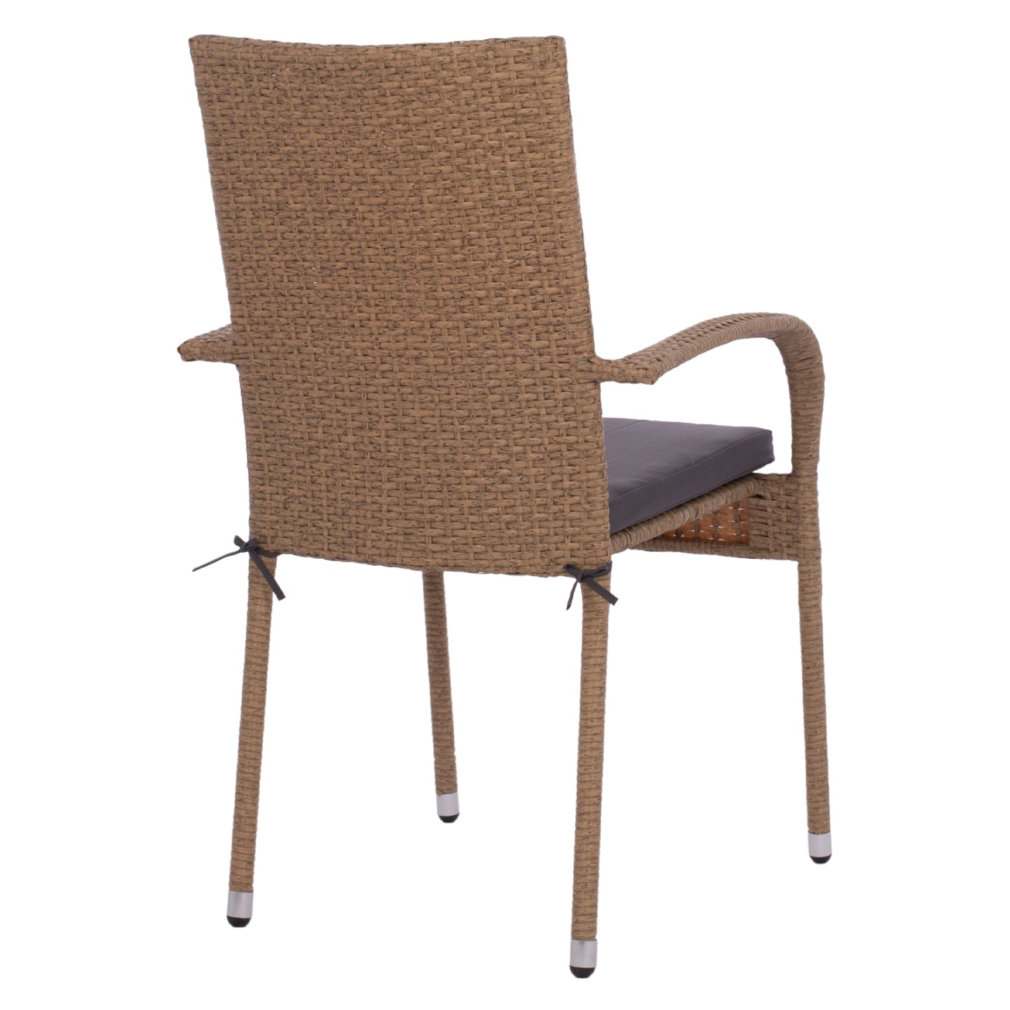 Armchair “anisha” Metal With Brown-mocha Wicker And Seat Cushion Hm5685.02   56x60x94h Cm.