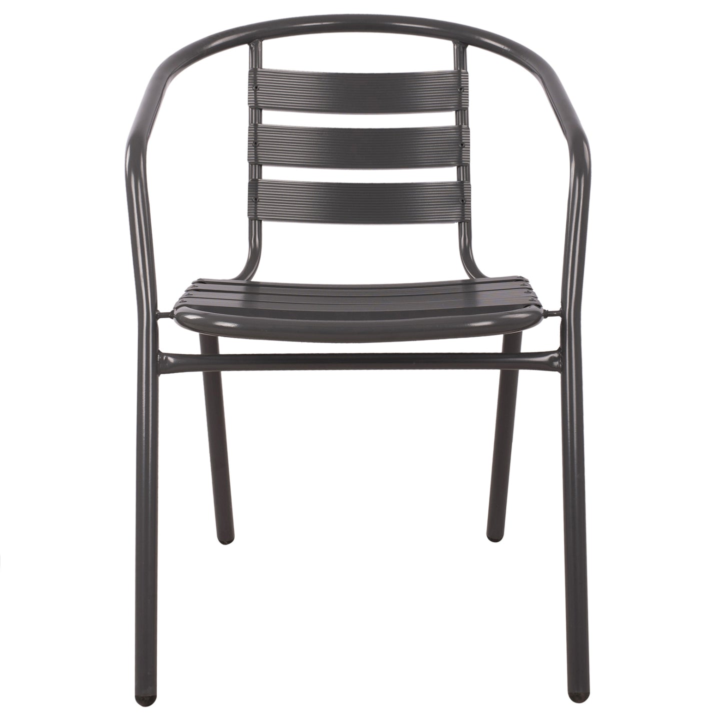Armchair Laura Metallic Grey With Aluminum Slats Hm5037.01