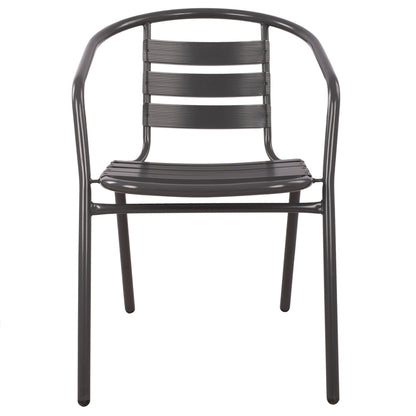 Armchair Laura Metallic Grey With Aluminum Slats Hm5037.01