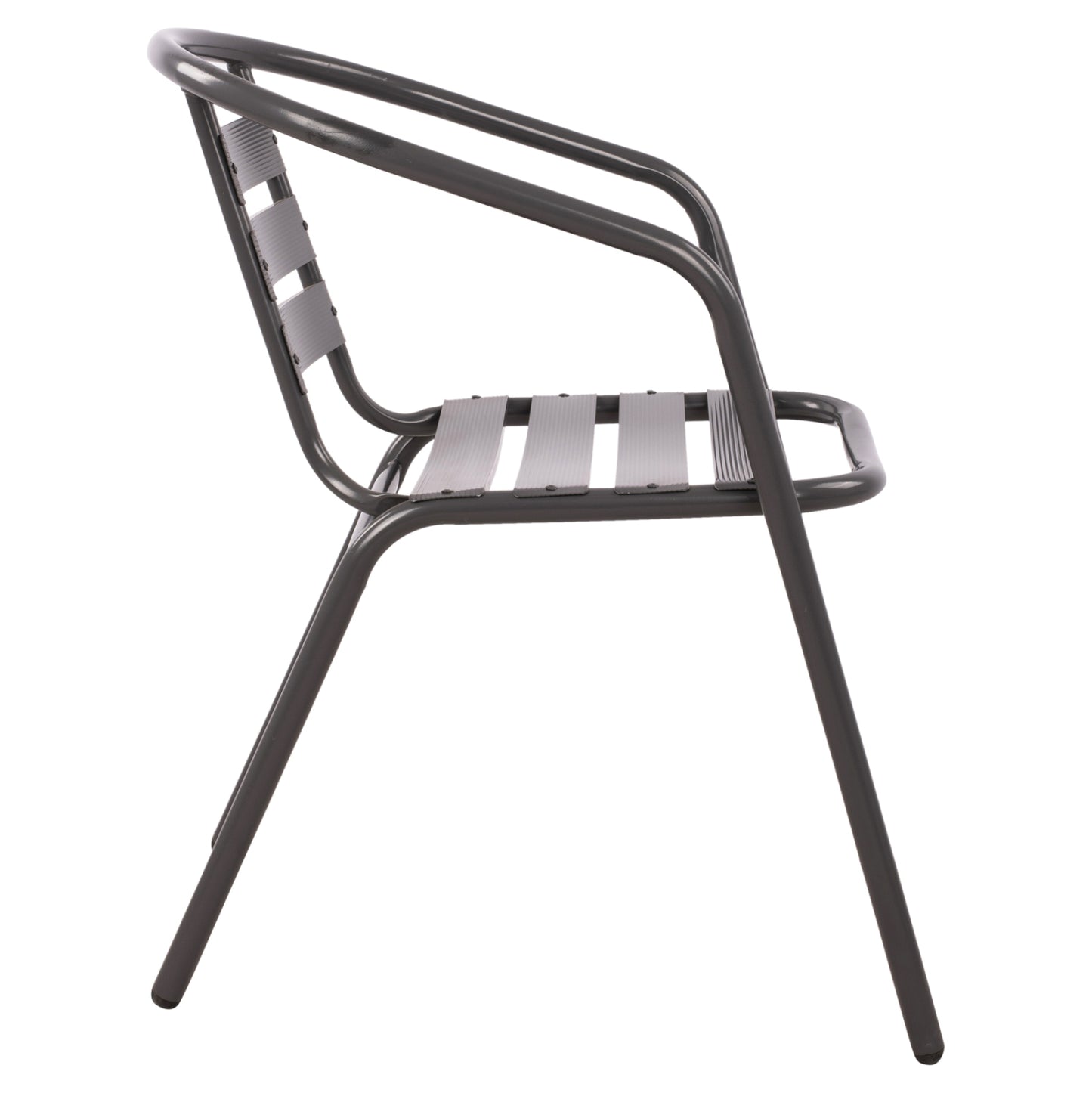 Armchair Laura Metallic Grey With Aluminum Slats Hm5037.01