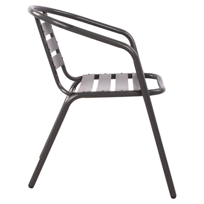 Armchair Laura Metallic Grey With Aluminum Slats Hm5037.01