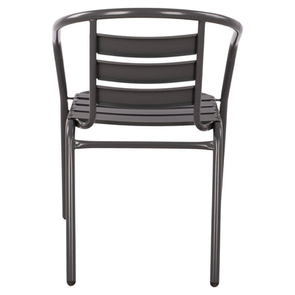 Armchair Laura Metallic Grey With Aluminum Slats Hm5037.01