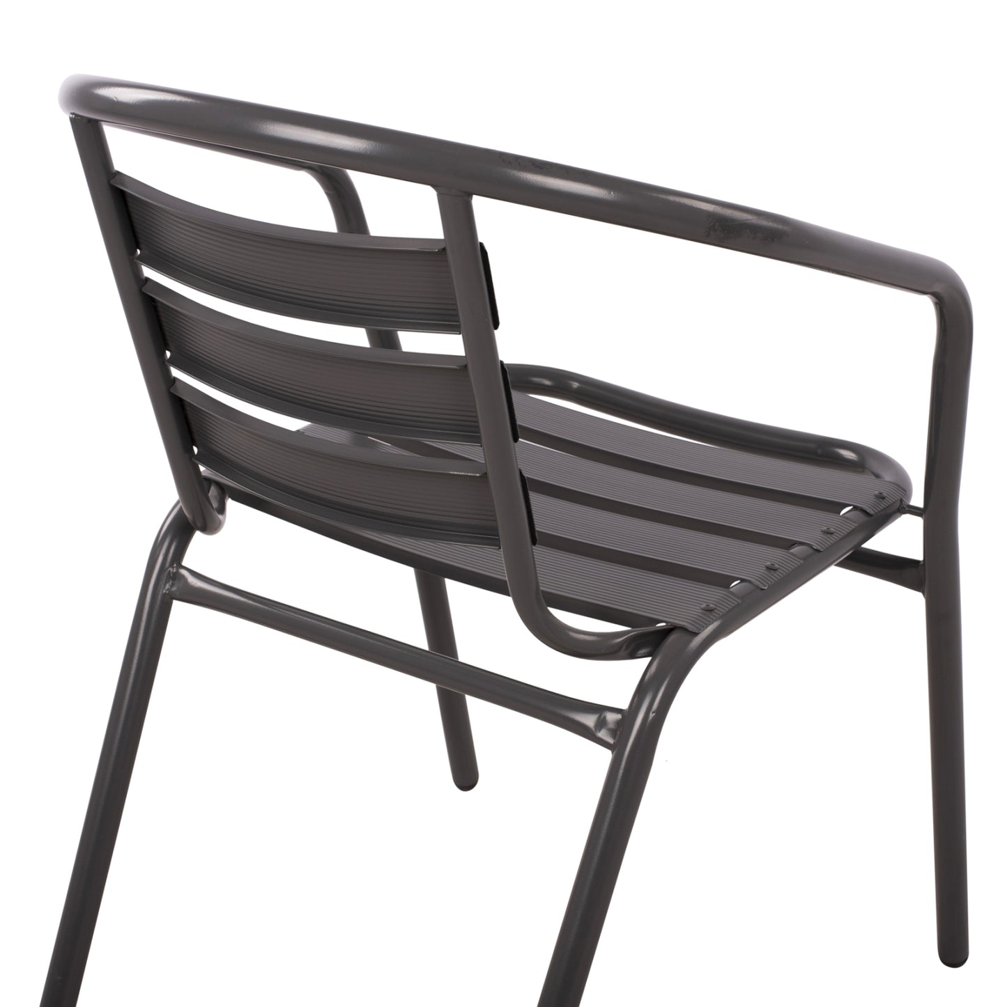 Armchair Laura Metallic Grey With Aluminum Slats Hm5037.01