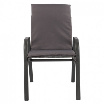 Armchair Leon Metallic Grey With Grey Cushion Hm10573.01 54x70x93h Cm.