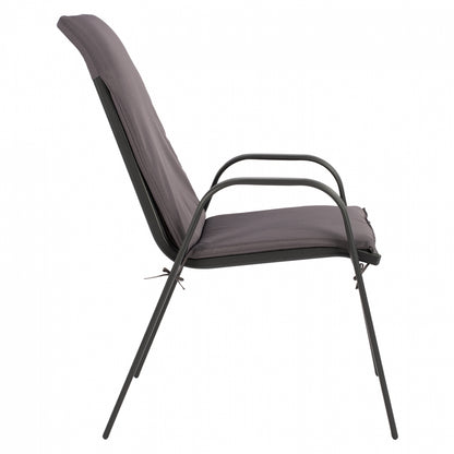 Armchair Leon Metallic Grey With Grey Cushion Hm10573.01 54x70x93h Cm.