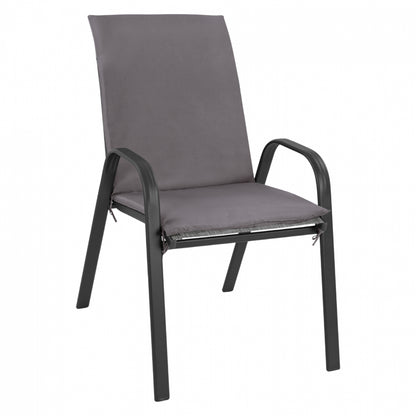 Armchair Leon Metallic Grey With Grey Cushion Hm10573.01 54x70x93h Cm.