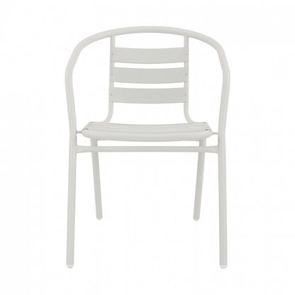 Armchair Laura Metallic White With Aluminum Slices Hm5037.02 54x59x73cm