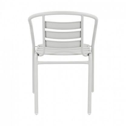 Armchair Laura Metallic White With Aluminum Slices Hm5037.02 54x59x73cm