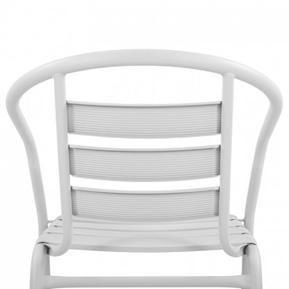 Armchair Laura Metallic White With Aluminum Slices Hm5037.02 54x59x73cm