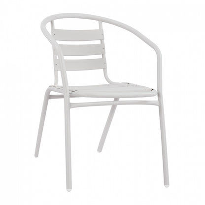 Armchair Laura Metallic White With Aluminum Slices Hm5037.02 54x59x73cm