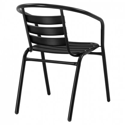 Armchair Laura Metallic Black With Aluminum Slats Hm5037.03 54x59x73cm