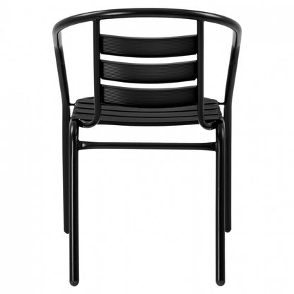 Armchair Laura Metallic Black With Aluminum Slats Hm5037.03 54x59x73cm