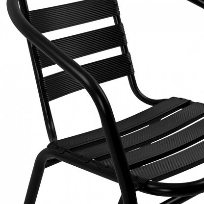 Armchair Laura Metallic Black With Aluminum Slats Hm5037.03 54x59x73cm