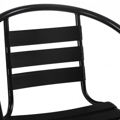 Armchair Laura Metallic Black With Aluminum Slats Hm5037.03 54x59x73cm