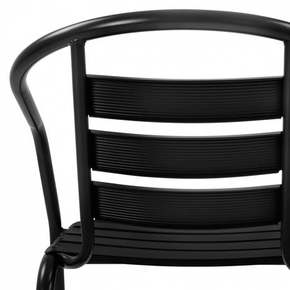 Armchair Laura Metallic Black With Aluminum Slats Hm5037.03 54x59x73cm