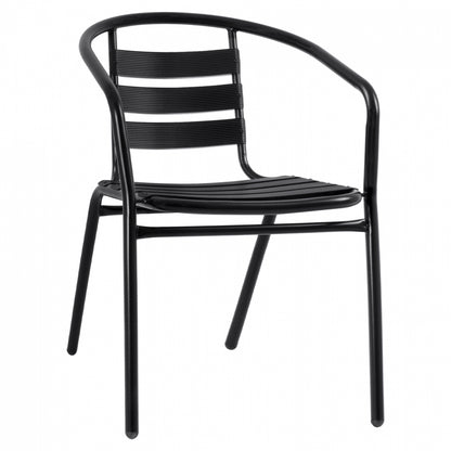 Armchair Laura Metallic Black With Aluminum Slats Hm5037.03 54x59x73cm