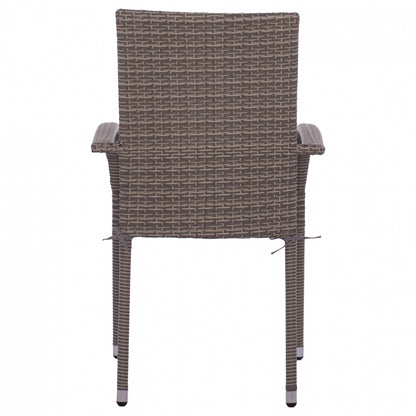 Armchair Hm5685.01 Metallic With Pillow Wicker Grey 55x64x93cm
