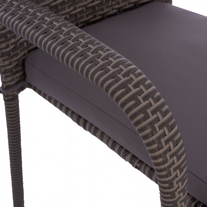 Armchair Hm5685.01 Metallic With Pillow Wicker Grey 55x64x93cm
