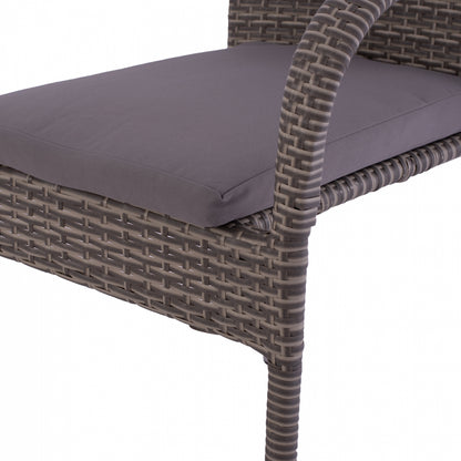 Armchair Hm5685.01 Metallic With Pillow Wicker Grey 55x64x93cm