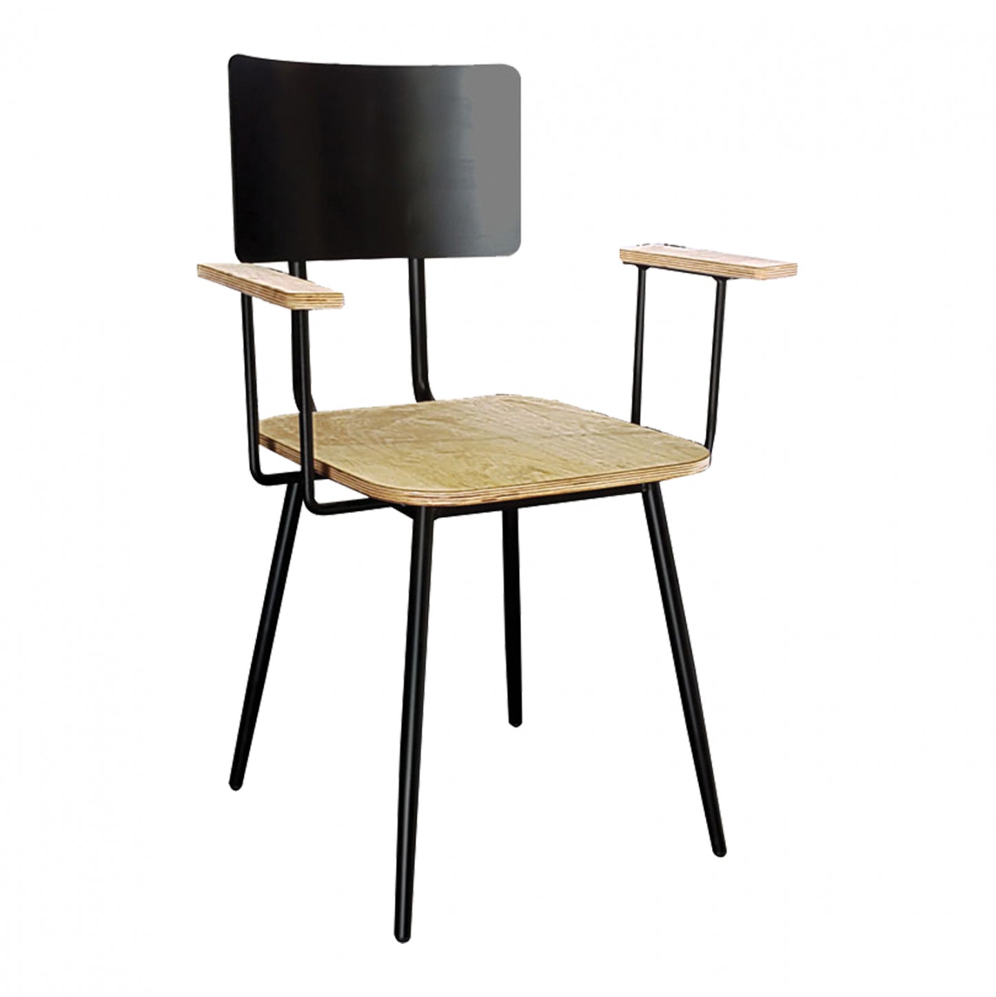 Metallic Armchair Ts469 With Wooden Seat