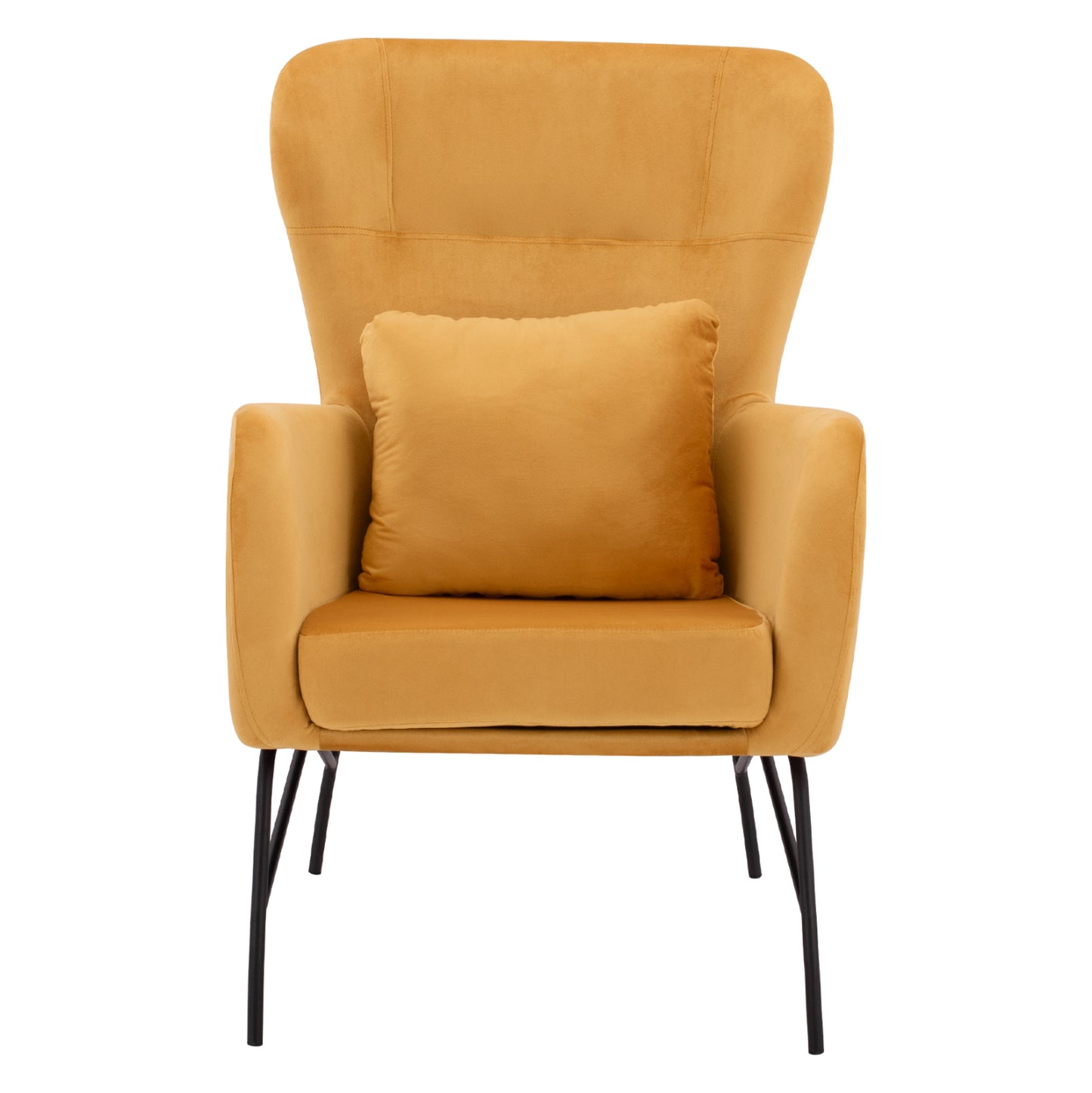 Dania Armchair, Velvet Gold, Metal Black Leg Hm8721.09 67x80x102 Cm.