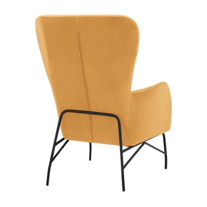 Dania Armchair, Velvet Gold, Metal Black Leg Hm8721.09 67x80x102 Cm.