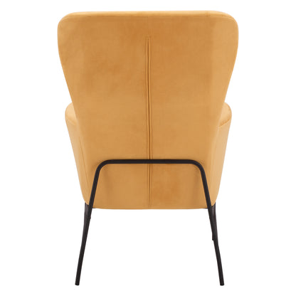 Dania Armchair, Velvet Gold, Metal Black Leg Hm8721.09 67x80x102 Cm.