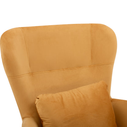 Dania Armchair, Velvet Gold, Metal Black Leg Hm8721.09 67x80x102 Cm.