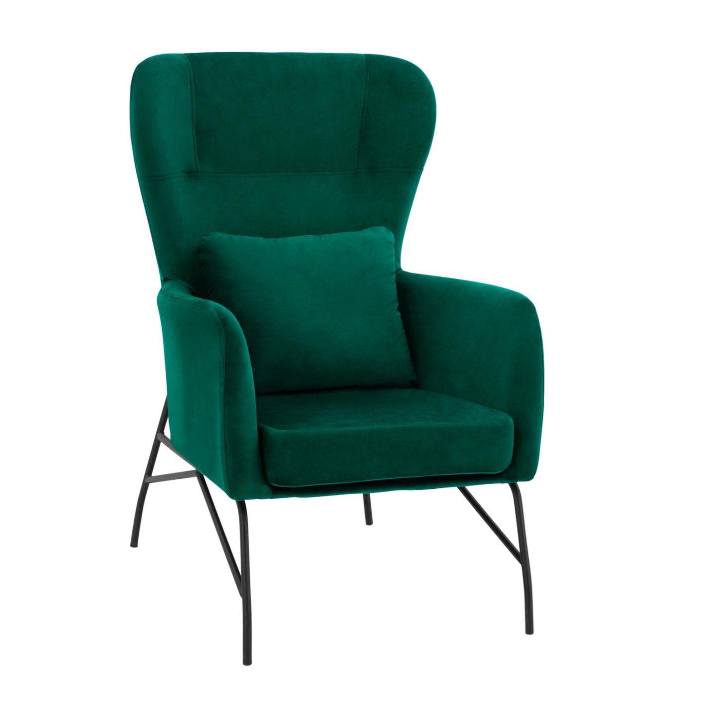 Armchair Velvet Cypress Green With Metallic Black Leg Hm8721.03 67x80x102 Cm.