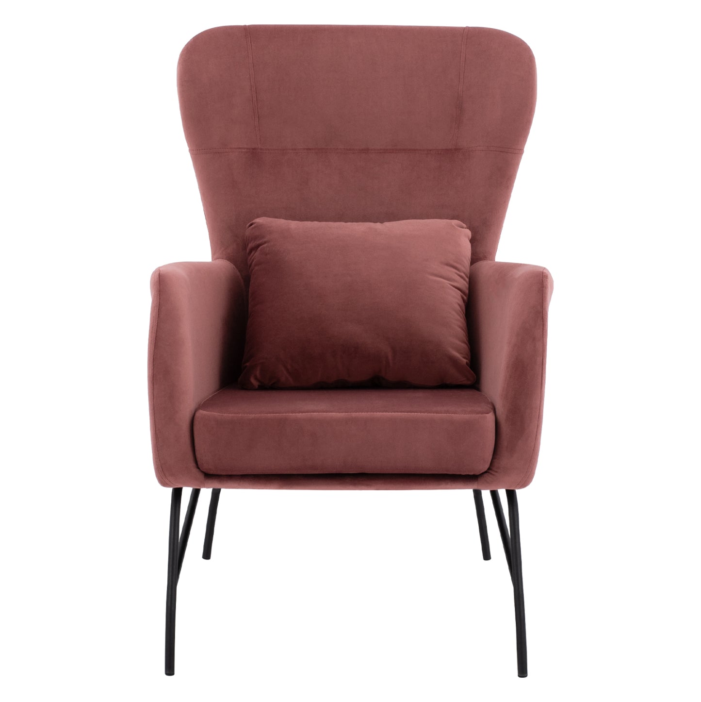 Armchair "royalty", Velvet Dusty Pink, With Metal Black Leg Hm8721.02
