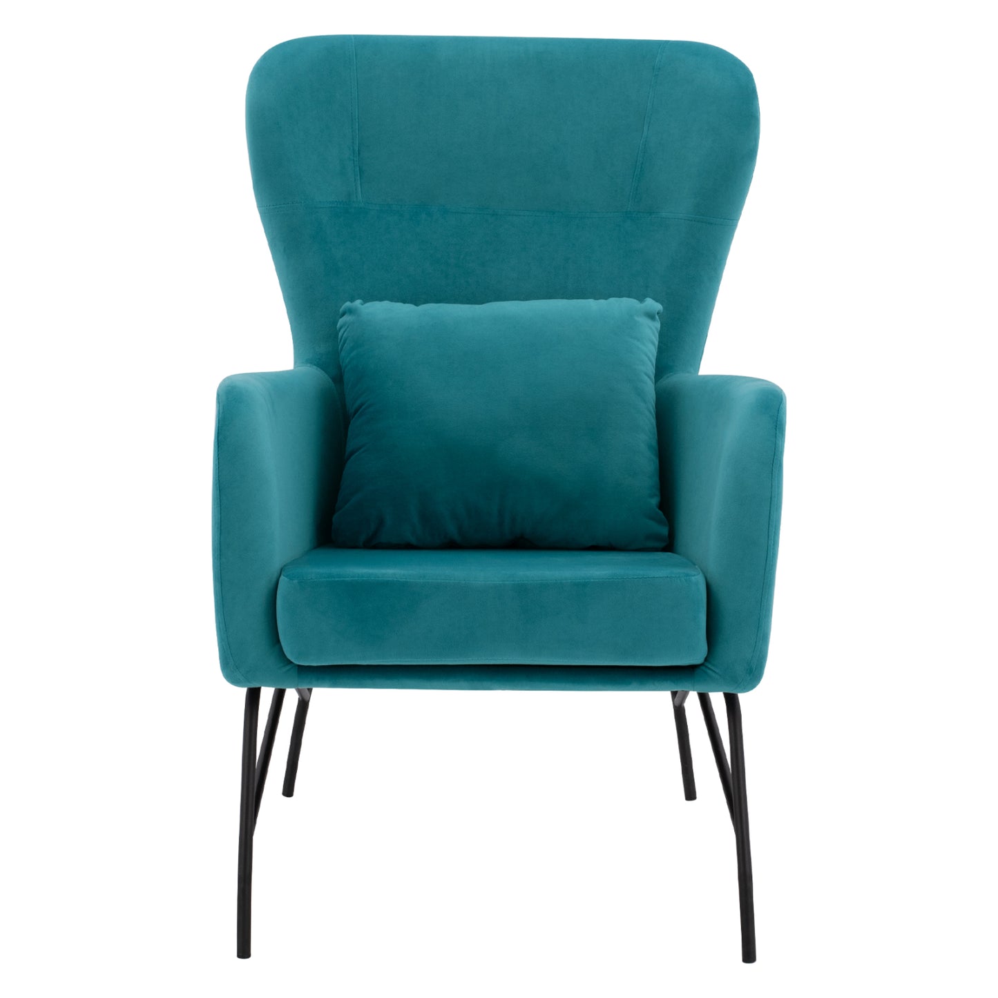 Armchair Velvet Turquoise With Metallic Black Leg Hm8721.08 67x80x102 Cm.