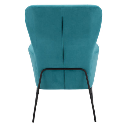 Armchair Velvet Turquoise With Metallic Black Leg Hm8721.08 67x80x102 Cm.