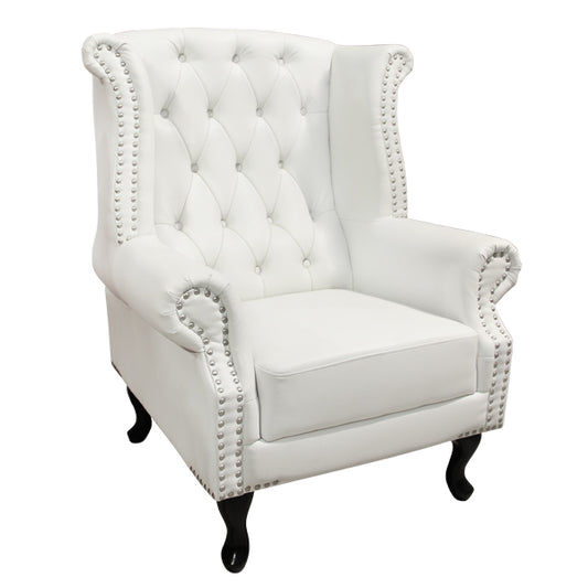 Armchair Chesterfield-type, Polina, Hm0053.02, Pu White 83x75x107 Cm