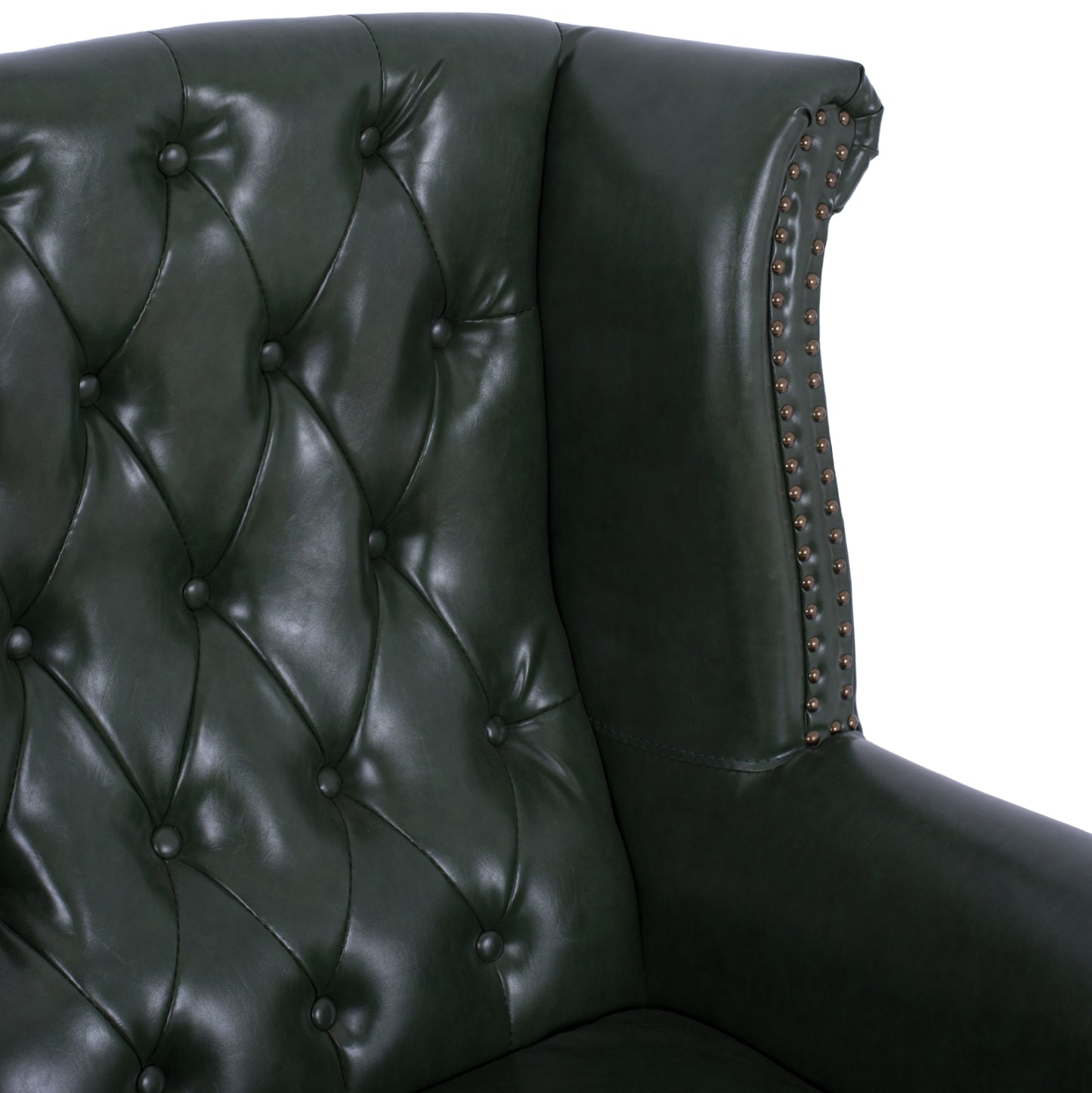 Armchair Chesterfield-type Polina, Hm0053.08, Cypress Green Pu 83x79x104 Cm