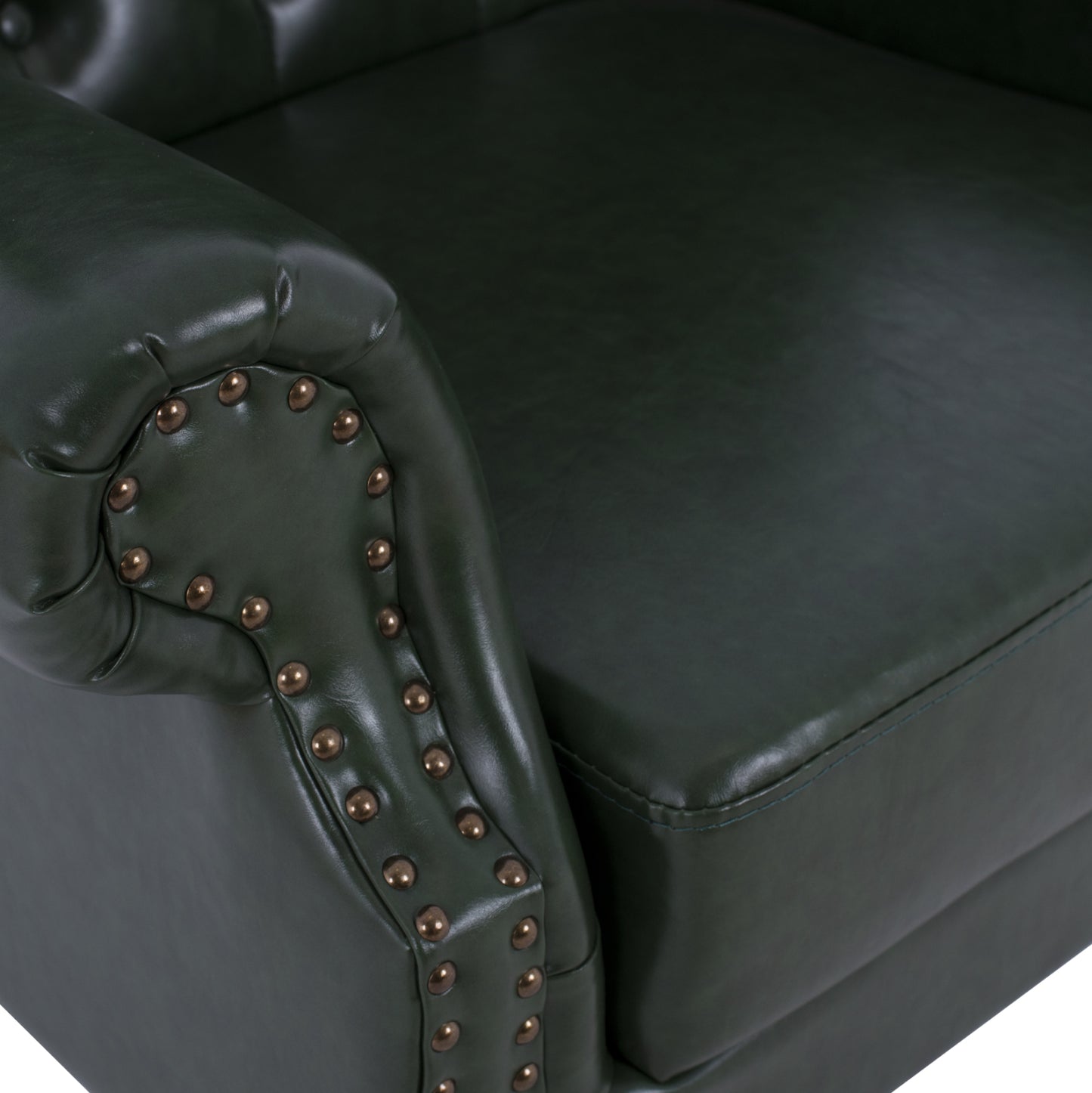 Armchair Chesterfield-type Polina, Hm0053.08, Cypress Green Pu 83x79x104 Cm