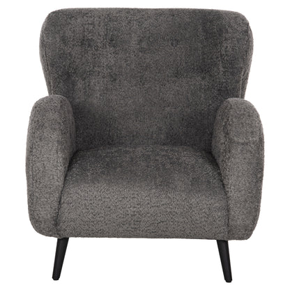 Armchair Kryly Hm9593.01 Grey Boucle Fabric-black Wooden Legs 83x87x89hcm.