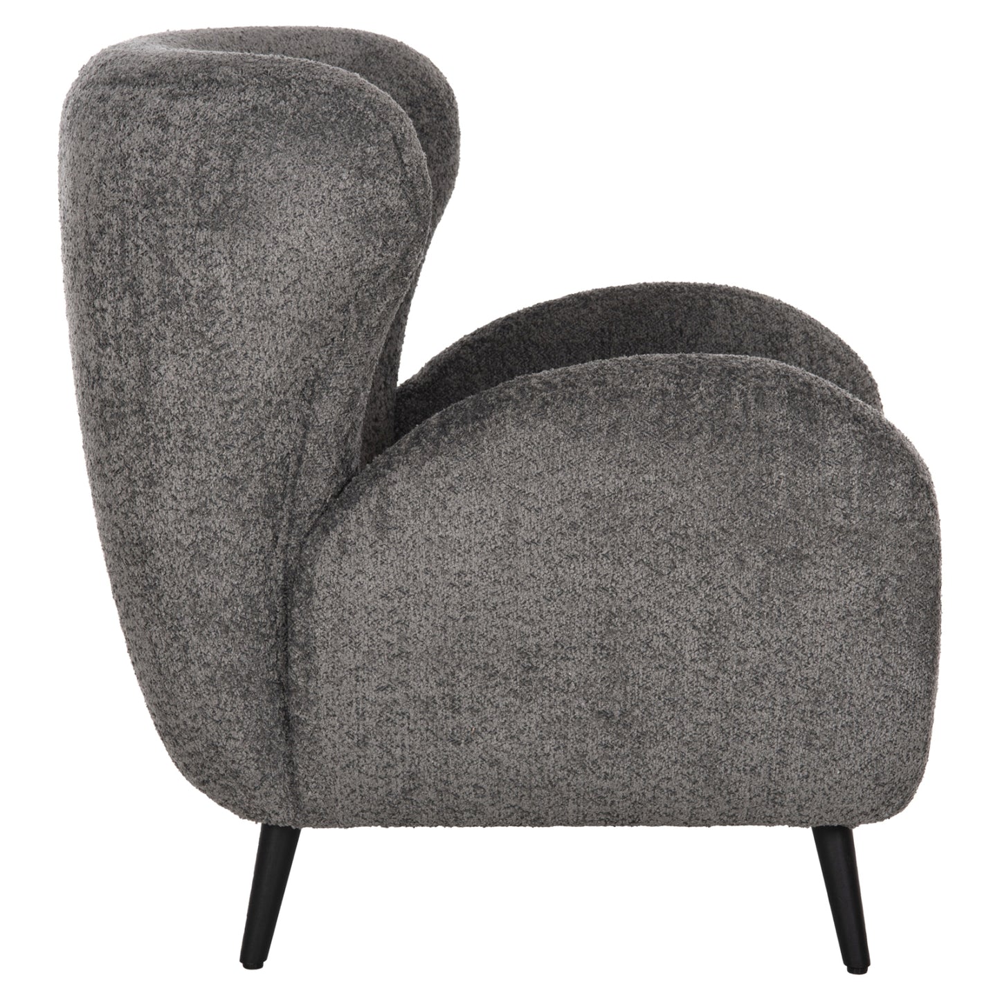 Armchair Kryly Hm9593.01 Grey Boucle Fabric-black Wooden Legs 83x87x89hcm.