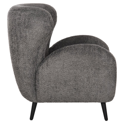 Armchair Kryly Hm9593.01 Grey Boucle Fabric-black Wooden Legs 83x87x89hcm.