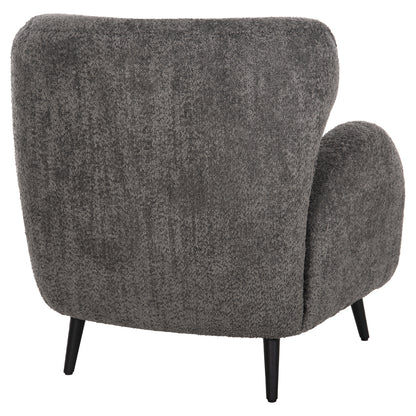 Armchair Kryly Hm9593.01 Grey Boucle Fabric-black Wooden Legs 83x87x89hcm.